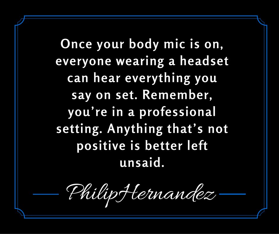 philip24601's tweet photo. Be positive on set... you never know who is listening! #PhilsTip of the Day #Setlife https://t.co/sLigranxo3