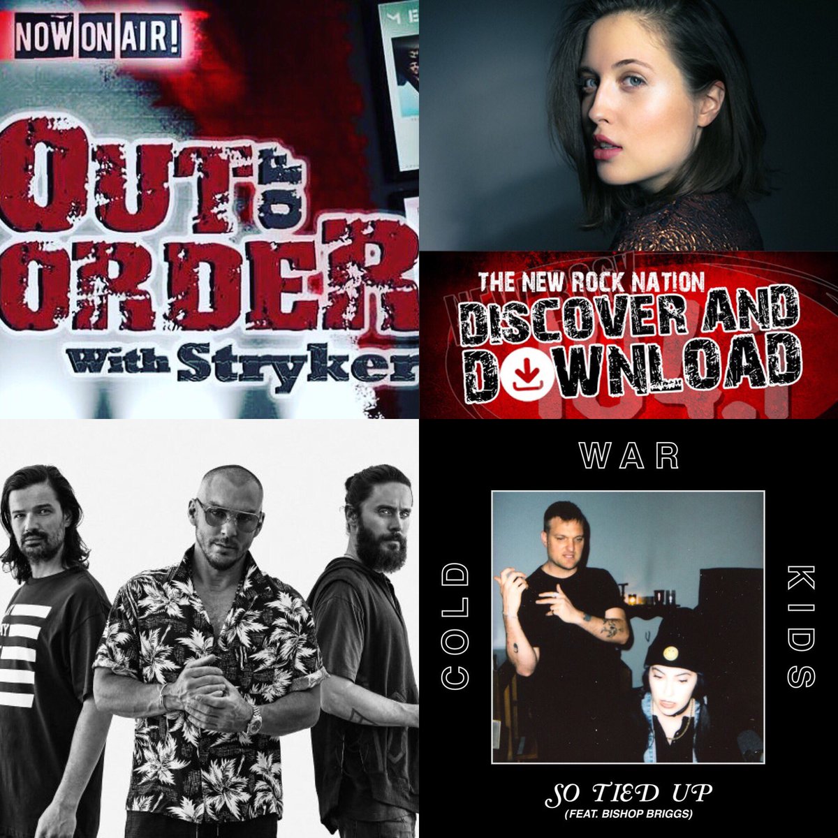 newrock1041's tweet photo. #labordaywkend ep of @outofordershow at 10am with @tedstryker & music f/ @coldwarkids, @30secondstomars & former #d&d artist, @alicemerton https://t.co/Ge40q8Pl1A