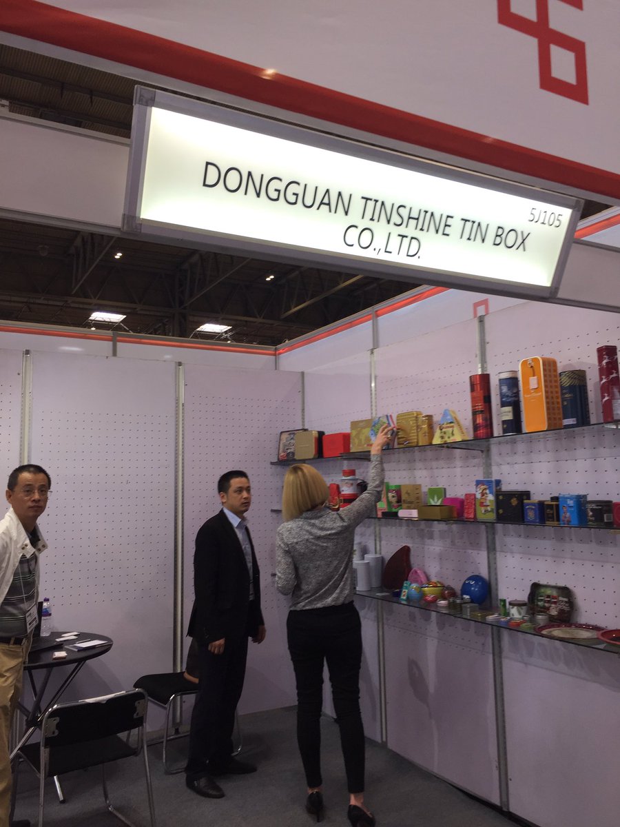 BrandsofChina's tweet image. 5J105 Dongguan Tinshine Tin Box displays different boxes used for home, packaging and gifts.#autumnfair2017