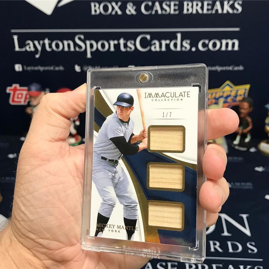 LaytonSports's tweet photo. Awesome 1/7 #MickeyMantle 3x Bat Relic from @paniniamerica Immaculate! #BOOM #LSC #casebreak #sportscards #groupbr… https://t.co/32OhaoLcY5 https://t.co/V7KbTGluJS