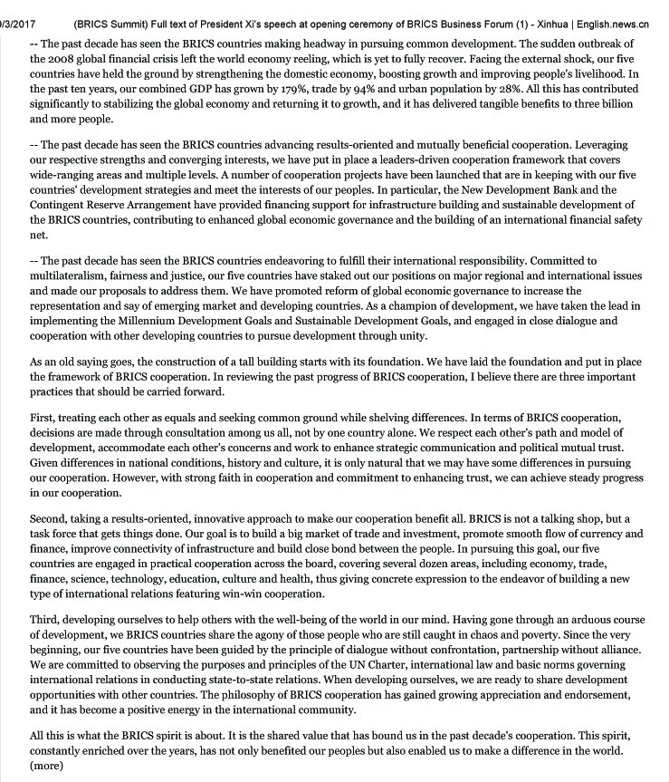 LambodarPrDash's tweet photo. This is the full speech of #Chinese President #XiJinping Read & understand the #DoklamStandoff
#BREAKING
#BRICS2017
#ModiTeam2019
#wef https://t.co/msNL4h502W