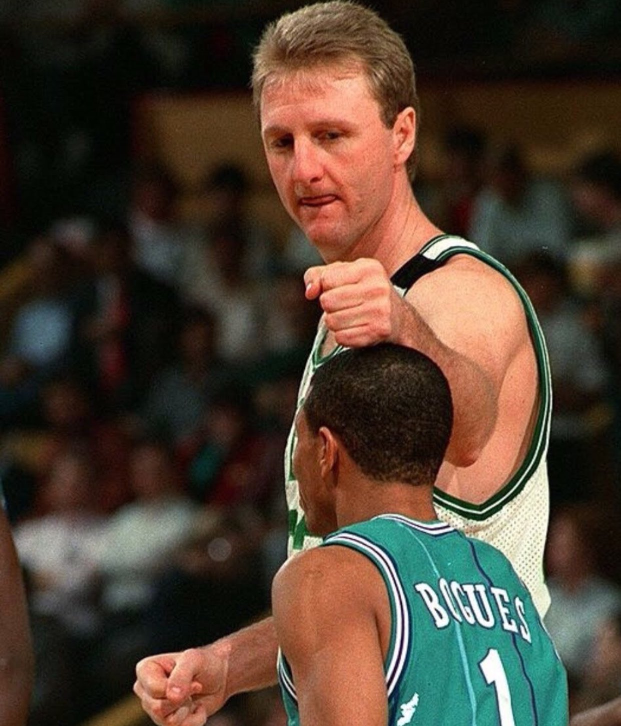 Timeless Sports on Twitter "(1990) Larry Bird messing with Muggsy Bogues.…