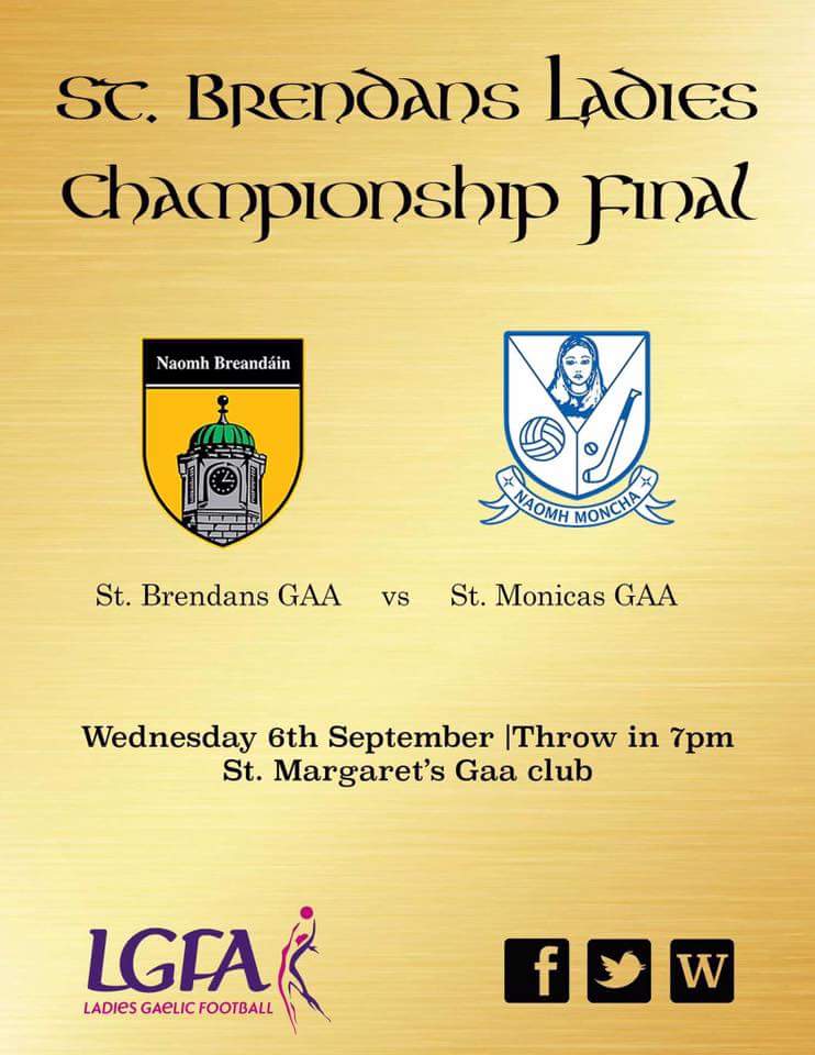stbrendanslgfa's tweet photo. Championship final this Wed 6th Sept vs @StMonicasGAA .. let's get support to St. Margarets for what should be a keenly contested game. 🖤💛🖤💛 https://t.co/qLwQXPzoNX