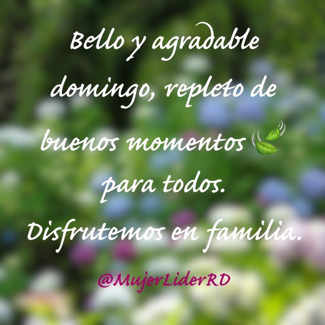 MujerLiderRD's tweet photo. Bello y agradable domingo, repleto de buenos momentos 🍃para todos. 
Disfrutemos en familia #MujerLiderRD #MLRD #MujeresLideres #FelizDomingo https://t.co/PYfEEBjvSv