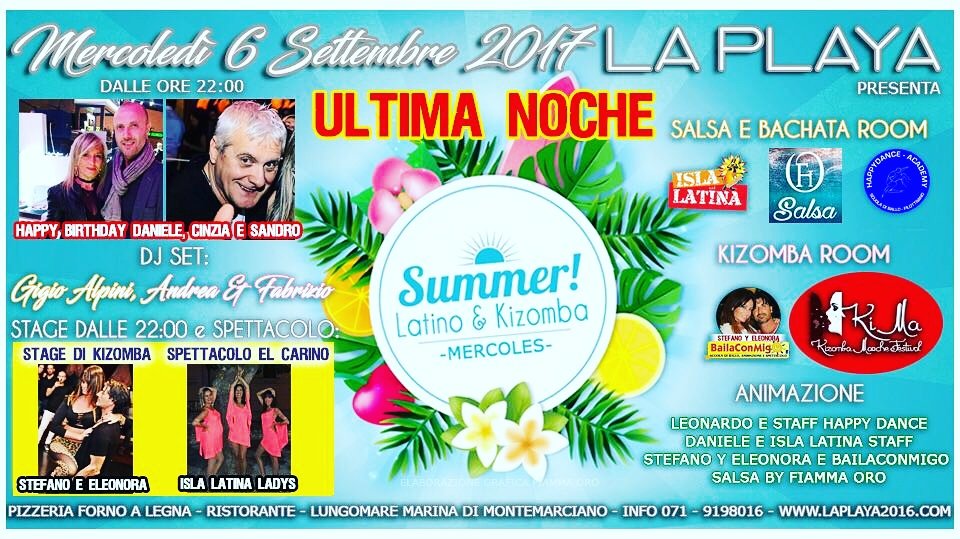 laplaya2016's tweet photo. 🌴Mercoles Latinos &amp; Kizomba ...
📣 ☆ ULTIMA NOCHE☆

Mercoledì 6 settembre si #BAILA ♫ https://t.co/gzgHQqnAPU