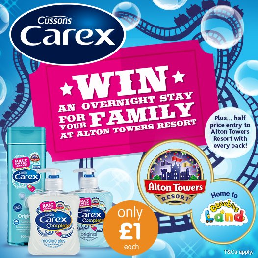 bmstores's tweet photo. ️🎉#COMPETITION TIME! ️🎉
FLW/RT for a chance to #WIN an overnight stay for your family at @altontowers   courtesy of Carex! Ends 17:00 7/9/17 https://t.co/bqCTj6K3Yk