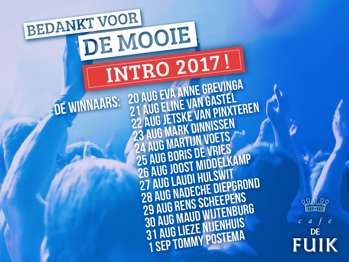 Dank voor de mooie #RUintro17 en @HAN_intro! De 13 winnaars mogen tijdens een Meter Maandag in september hun meter bier komen drinken! 🍺