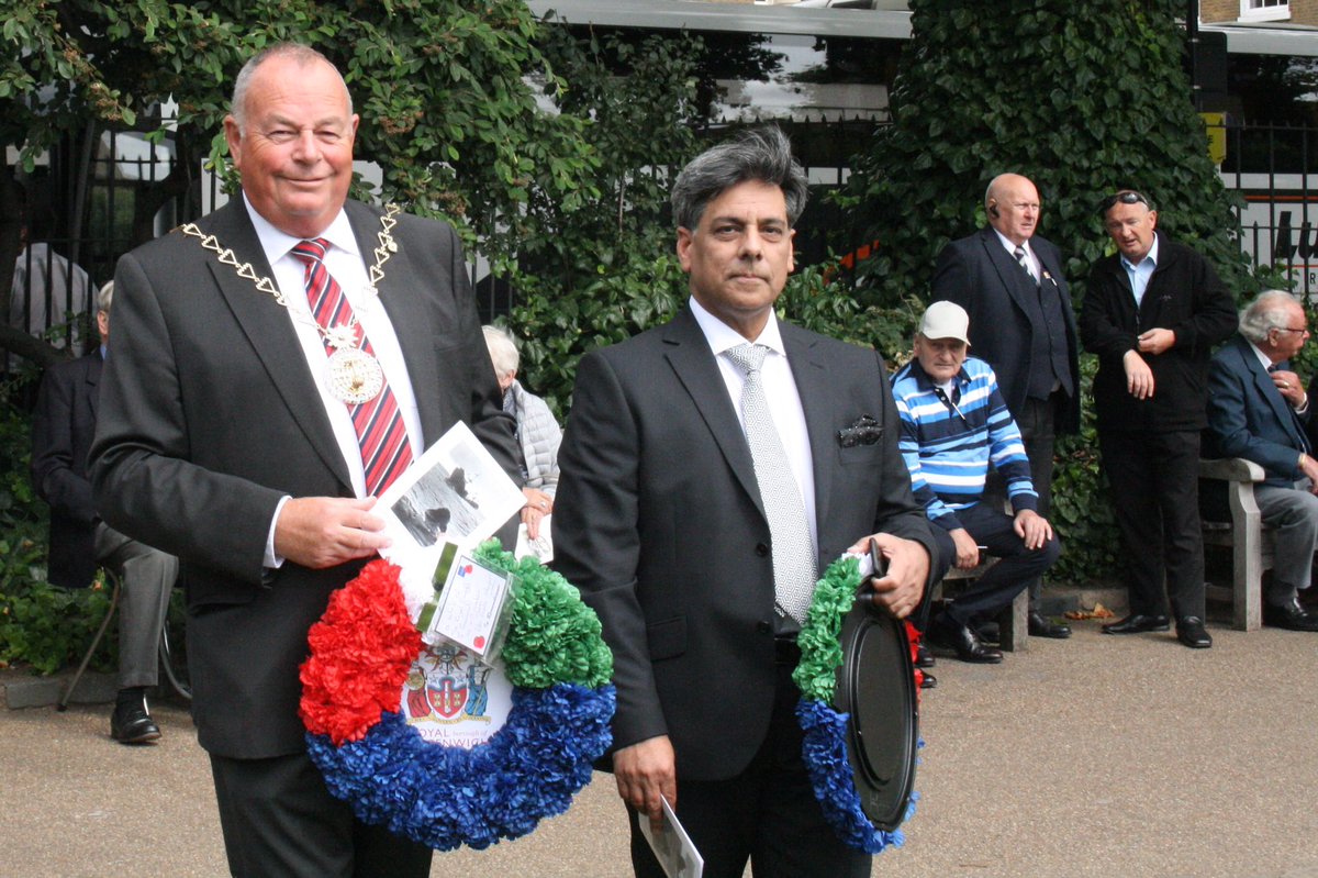 petetheExmayor's tweet photo. Honour to lay our wreaths on behalf of Royal Greenwich today at the  Merchant Navy Day with Dr Tariq DL https://t.co/mONrZEaIYB