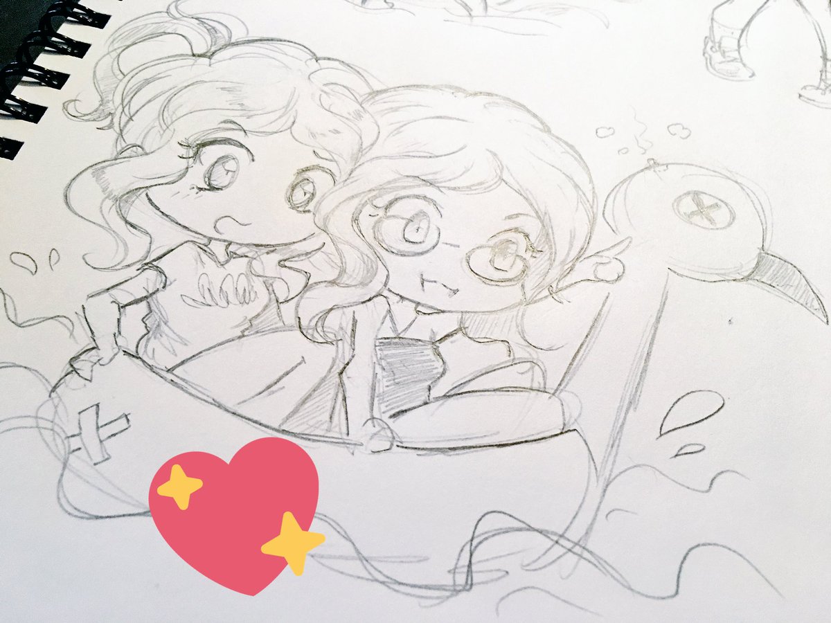 ✨Vacation sketches by @Binka_Miaou ❤️❤️❤️ our adventures are sealed on paper now~
Right, @E_Asok? ??? 