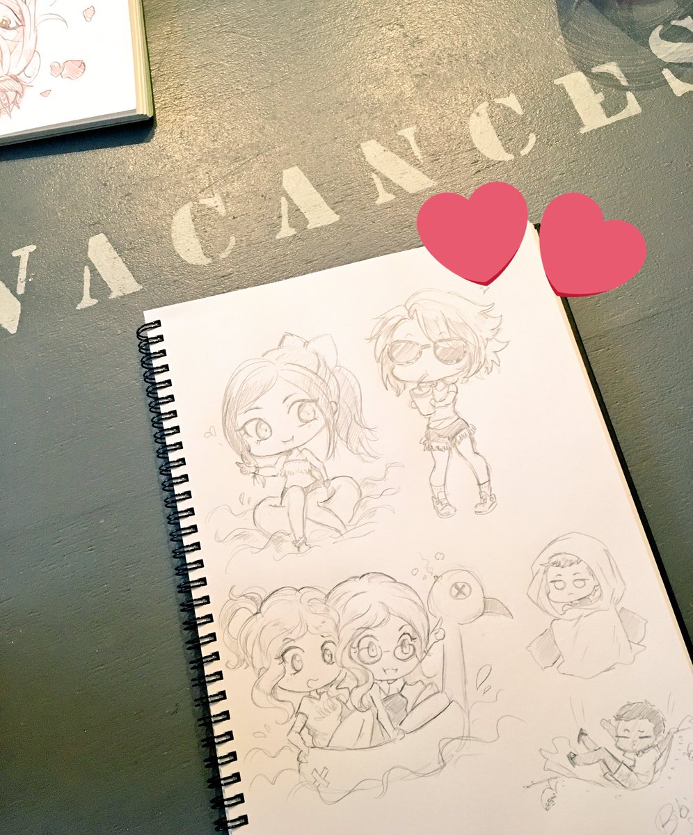 ✨Vacation sketches by @Binka_Miaou ❤️❤️❤️ our adventures are sealed on paper now~
Right, @E_Asok? ??? 