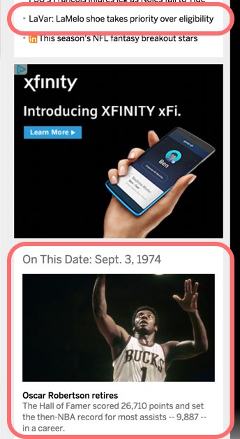 bleland's tweet photo. So these two things are on my @espn homepage today. Sad. @bigballerbrand should focus on teaching kids the right way to do things. #disgrace https://t.co/v0IeLnjdGk