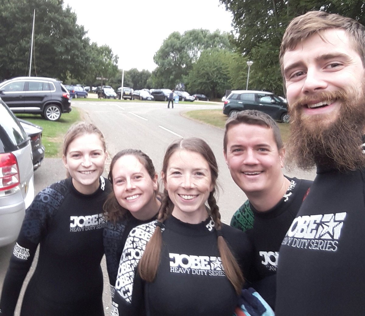 PhoenixKorfball's tweet photo. An adventurous super fun social @AquaParkRutland today! No pre season injuries yey! #wetsuitsinthecarpark #freezingthough #korfball #social https://t.co/kkZrETaFPP