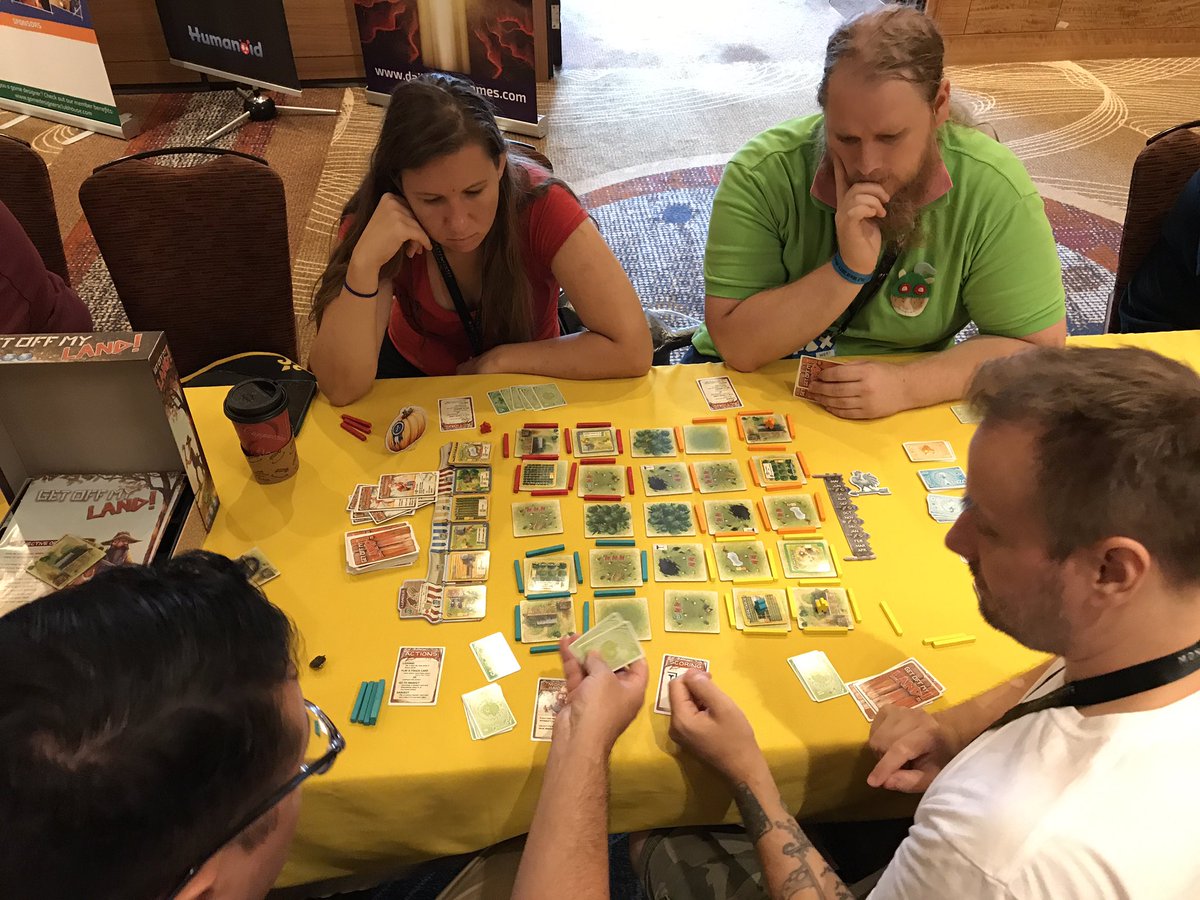 playtestNW's tweet photo. #PlaytestingAtPAX with #Horizons, #AbstractAcademy, #DiceOfPirates, #GetOffMyLand. Thanks to our sponsors @_dailymagic_ @rttgamepub @BHGames https://t.co/1DkV23i1O9