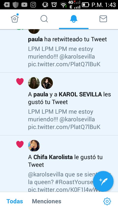ZenereShinne_'s tweet photo. @karolsevilla me dio dos likes en mi otra cuenta 😍😍😍 (@SentimientoKS) https://t.co/ypwJ0FCEf6