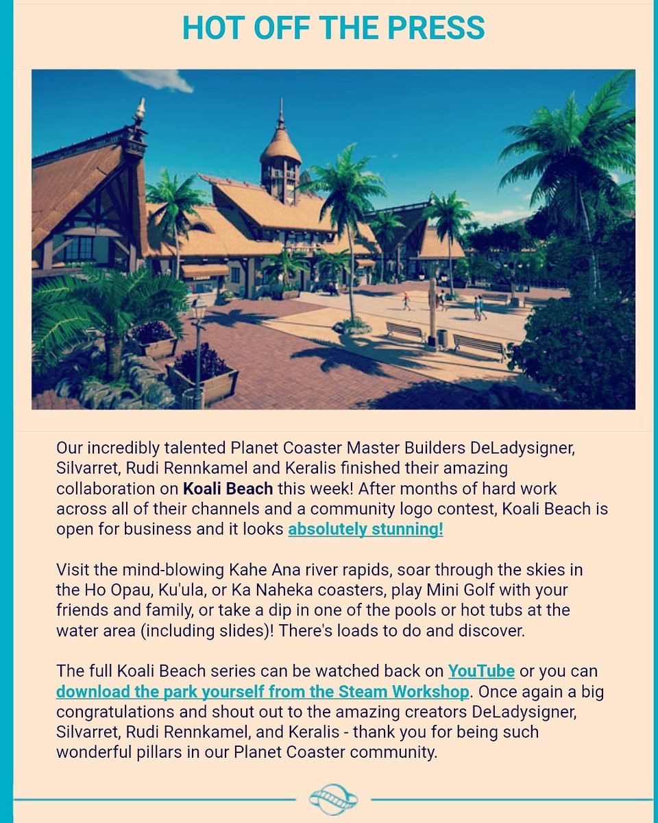 DeLadysigner's tweet photo. Yeah! #KoaliBeach #newsletter hype 🌞😍 #PlanetCoaster  @KoaliBeach @RudiRennkamel @WorldofKeralis @Silvarret https://t.co/t13s0QapGc