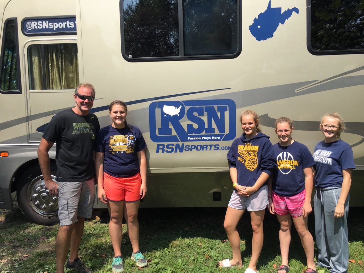 RSNsports1's tweet photo. Cameron High @CHSCrazies304 XC members ran across RSN Sports Big Mobile and President Dana Ferrell at Huntington KOA Labor Day Wknd. https://t.co/1gf8sFXxfs