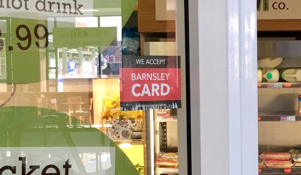 BarnsleyCard's tweet photo. Look out for the 'We accept #BarnsleyCard' signs in shops and cafes around Barnsley! #barnsleyisbrill 👍 https://t.co/QH2tOAyysW