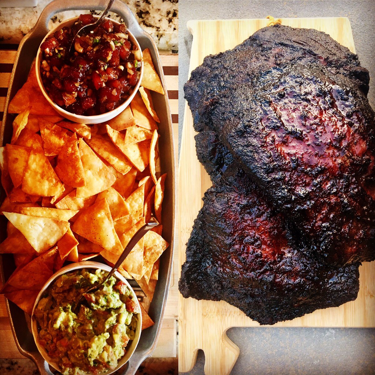 Game Day Feast: Barbecue <a href="/snakeriverfarms/">snakeriverfarms</a> beef short ribs, Smoked.Tuna Poke, Table-side Guacamole. <a href="/kingsford/">Kingsford</a> #surfandturf <a href="/BigBobGibsonBBQ/">Big Bob Gibson</a>