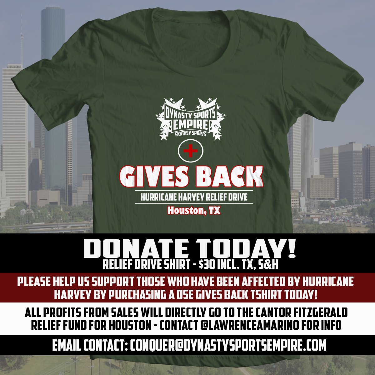 DSEFantasy's tweet photo. PLEASE take a moment to join our #HurricaneHarvey Relief Fund. Let's show everyone the #FantasySports world cares!

https://t.co/gKHU7u50J0 https://t.co/7Dx9VD3vHN