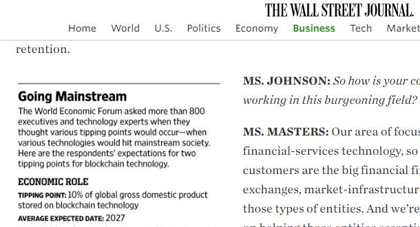 1Blockchainist's tweet photo. 1) World Economic Forum predicts, by 2027 10% of Global #GDP will be stored on #Blockchain. https://t.co/SQnAIcgErh