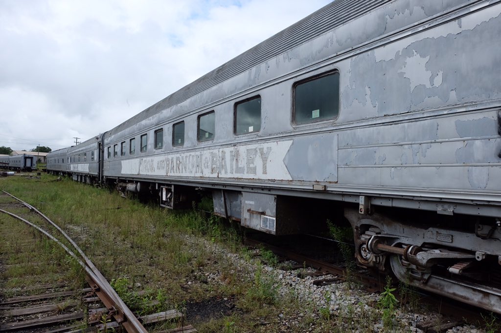 loucapwell's tweet photo. I've spent the past four days inside, and underneath, fifteen Ringling Bros. circus train cars. These guys were geniuses. #trainstuff https://t.co/EBiSTlc1PK