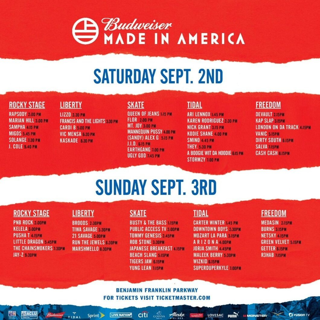 ShawnPtm's tweet photo. #setlist for the #MadeInAmerica2017 #MadeInAmericaFestival #MadeInAmerica #follow #likeforfolow  #RETWEEET  @ShawnPtm https://t.co/6akbJ8d0Kt