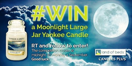 Hades_demon7's tweet photo. 🌚  @poseidon_three  🌚 #WIN a Moonlight #YankeeCandle courtesy of 🌙 @LandofBeds &amp; 🌙 @Candlesplus! #RT &amp; follow by 4 Sept. to enter! 🌛 🌛 #FREE https://t.co/d0rmeWUZdj