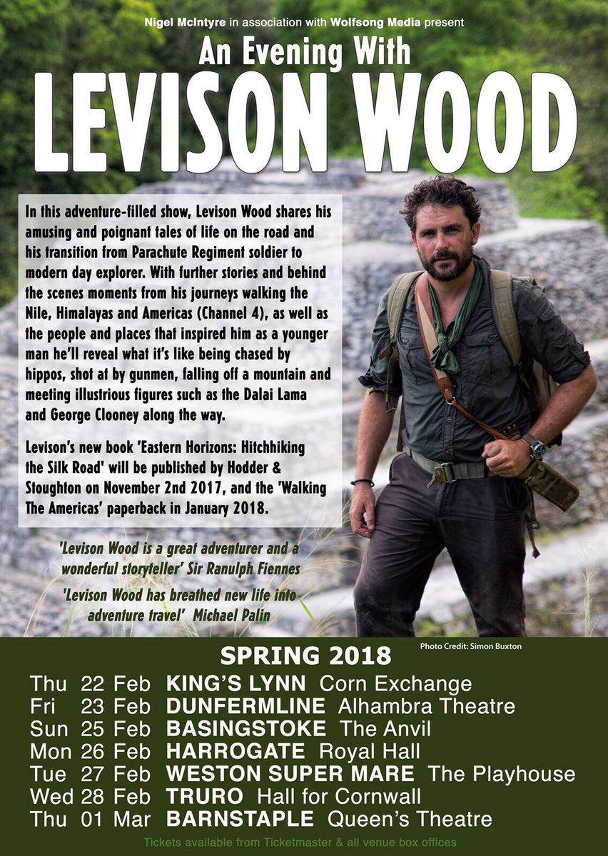 Levisonwood's tweet photo. If you've enjoyed watching my documentaries come along to my talk. I'll tell tales about the Nile, Himalaya and Americas and Qs about latest https://t.co/74G12j739m