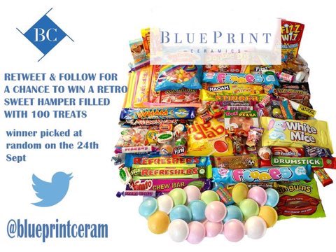 Poseidon_three's tweet photo. #RT #giveaway @blueprintceram  🎃 In celebration  🎉 🎉 🎉 of our return to @designlondon we invite you  to #win a retro  🍬 🍬 🍬 sweets hamper!!! https://t.co/w3VuukKSn4