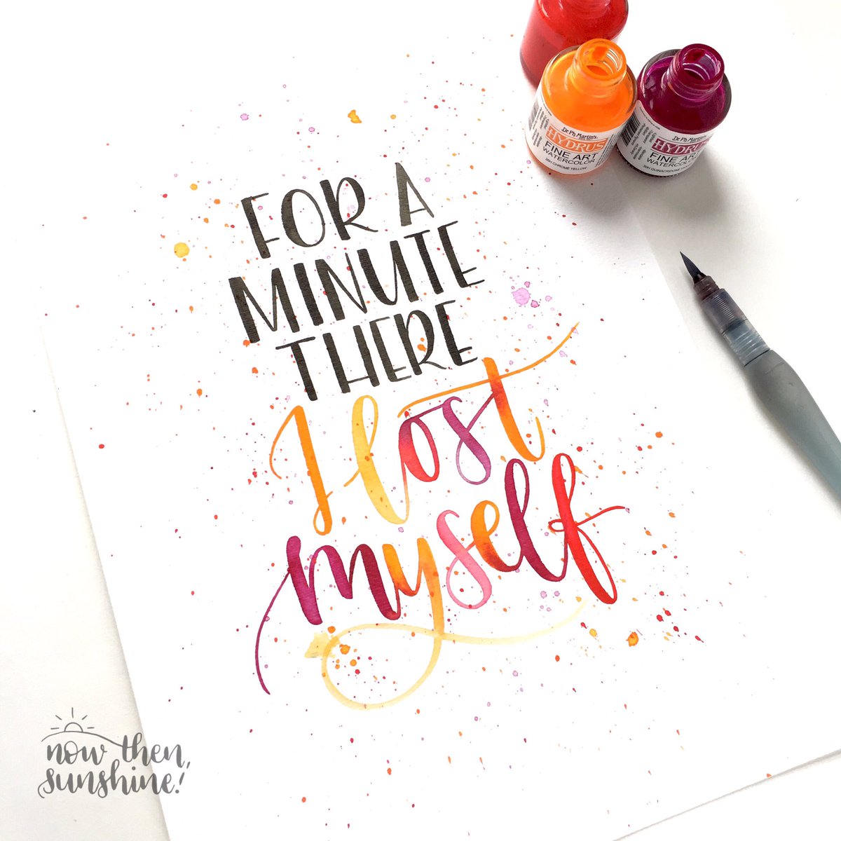 NowThenSunshine's tweet photo. Hey #HandmadeHour! I'm a hand-lettering and watercolour artist who sells cards and cool stuff for the wall. Always up for commissions too. https://t.co/j5W5rCKjEr