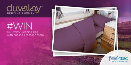 Hades_demon7's tweet photo. #RT #giveaway 😴 @duvalay_ #WIN a cooling FreshTec Duvalay Sleeping Bag for your #caravan or #motorhome! #RT &amp; follow by 9/11 to enter  #FREE https://t.co/rysLJ9GfqH