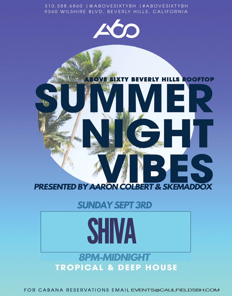 SHIVARASA_'s tweet image. Back in LA... 🔥 Rooftop vibes tonight in Beverly Hills at @AboveSixtyBH ~ see you under the stars ✨🌙 #aaroncolbertent