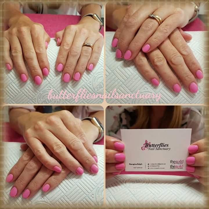#pink #ibdjustgel #pretty #lush #girlie #manicure #butterfliesnailsanctuary