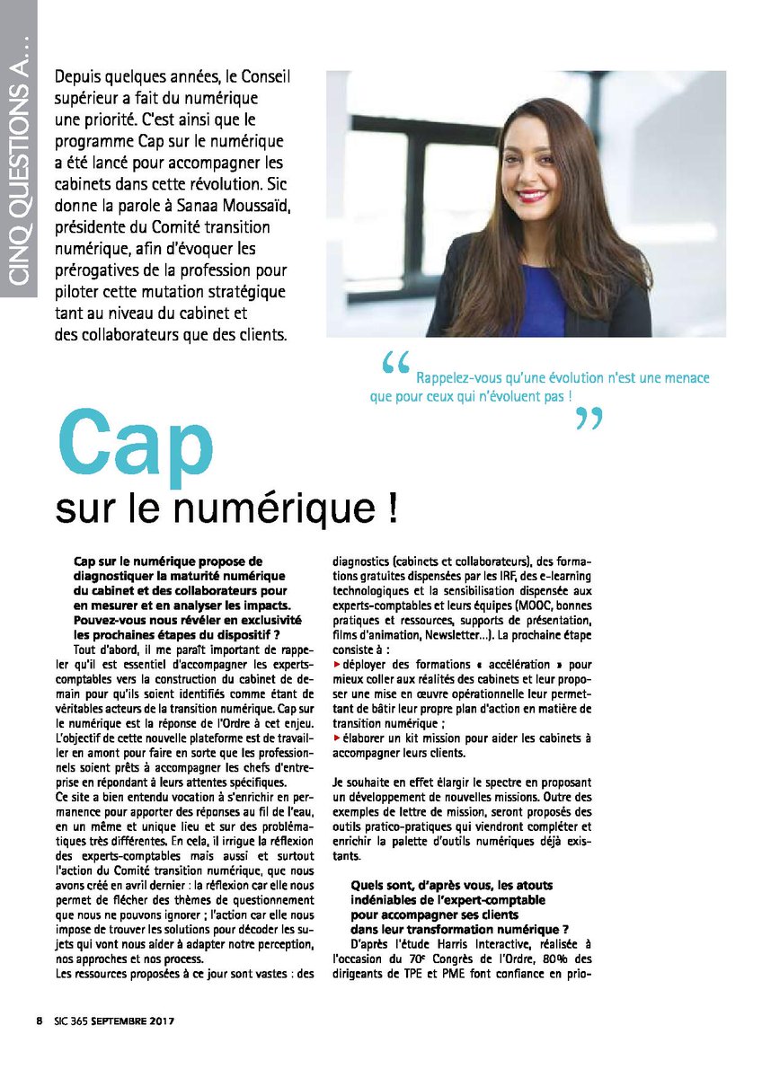 SanaaMoussaid's tweet photo. Cap sur le numérique, le plan d'action de l'ordre des experts comptables pour accompagner les professionnels dans la #transition #numérique https://t.co/n691vWzuSx