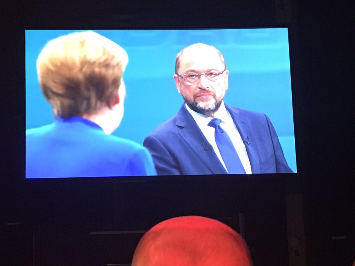 katjalosch's tweet photo. Never thought I would prefer #Schulz in comparison to #Merkel. But at least in #tvduell he sells better https://t.co/SX1rspj4S3
