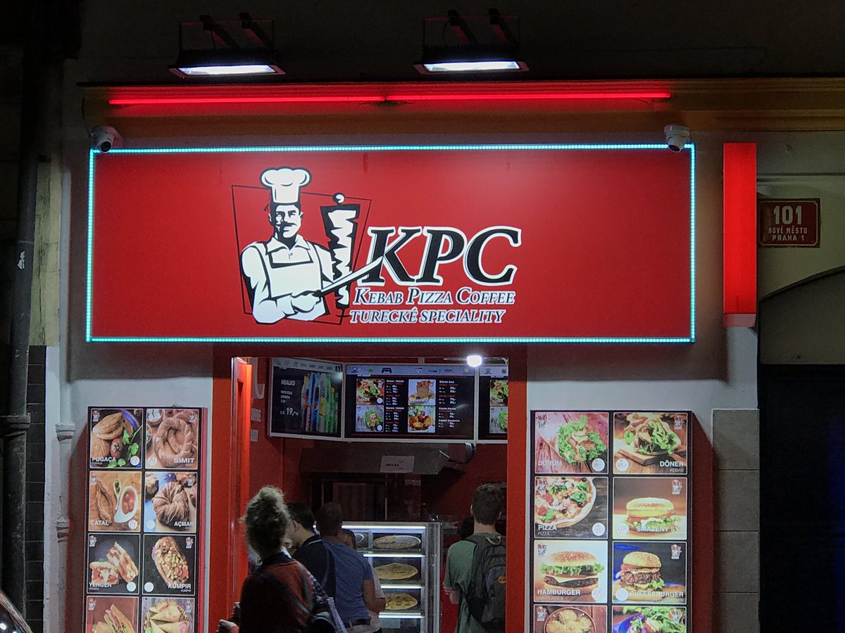 SalVulcano's tweet photo. Let's kinda do like a KFC vibe but we'll call it like KPC and have, naturally, Kebabs, Pizza and Coffee and it'll make A TON OF SENSE. https://t.co/G8NQ74cpAp