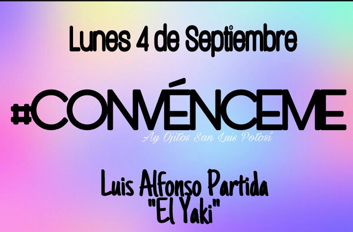 ChioMonSua's tweet photo. Muy Pendientes! Mañana 4 de Sep no te pierdas el gran estreno de #CONVÉNCEME en el canal de YouTube #ElYakiOficial
@elyakioficial @olvera86 https://t.co/h6skMuvR4u