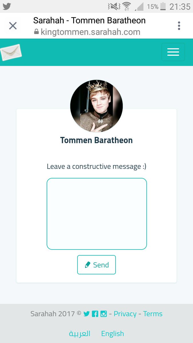 I'm into this as well

Drop something 😏
 
kingtommen.sarahah.com