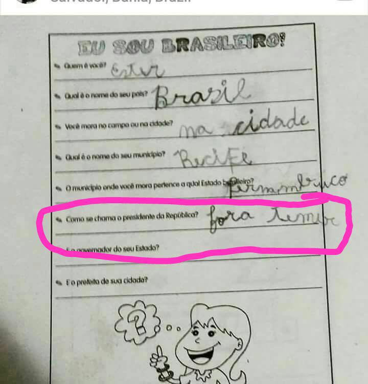 Kkkk deade cedo as crianças ja estão interessadas por política.