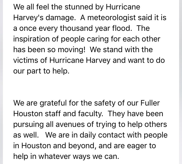 My reflections and encouragement to those in Texas and Houston: