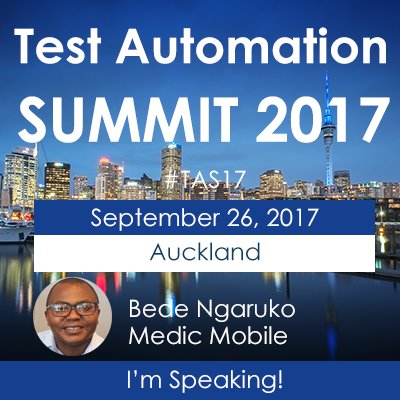 testingmindcon's tweet photo. Don't miss @Bede_nz of @Medic as he speaks at the #Test Automation Summit in #Auckland on 26 Sept #TAS17 https://t.co/A7uBqSEfQm https://t.co/k8o09yz0rW