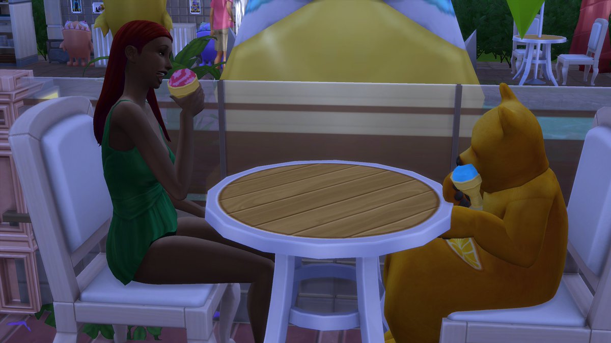 simmer_o's tweet photo. When your son wants to wear a bear costume to the ice cream store... You just go with it... #TheHepburnLegacy #TS4 https://t.co/2dTB2KosF8