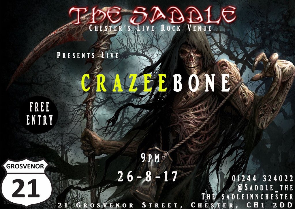 saddle_the's tweet photo. https://t.co/RLKaRZwXnJ Enter Sandman by Crazee Bone #Metallica #livemusic #crazeebone #chester #liveband @guygresty @chestertweetsuk https://t.co/432k27xd0x