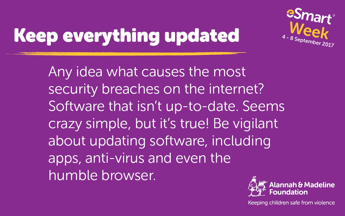 eSmart_AMF's tweet photo. Here are some #cybersafety tips to get your #eSmartWeek started! https://t.co/BkyTI5fFzp