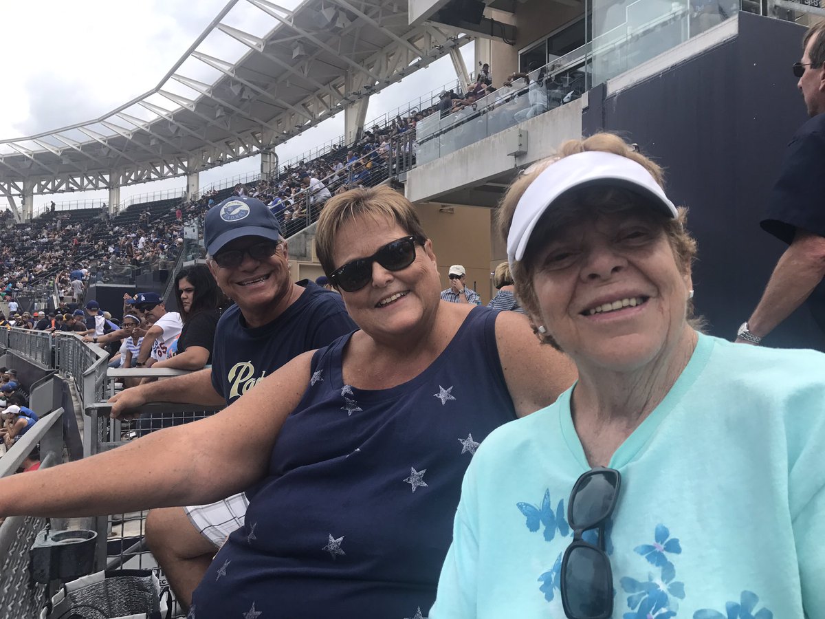 xmeishaox's tweet photo. First @Padres game for Aunt Nanny! #padres#SDinHD https://t.co/u6aImuaMki