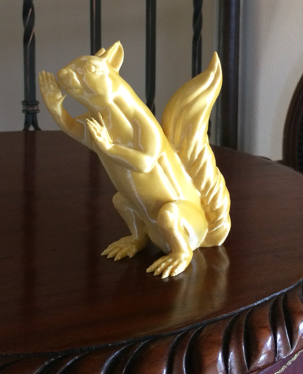 loubie_3D's tweet photo. First Squizzle test print. Some tweaks needed but other than that, not too bad...printed in @Polyalchemy gold https://t.co/zG9cXAviCx