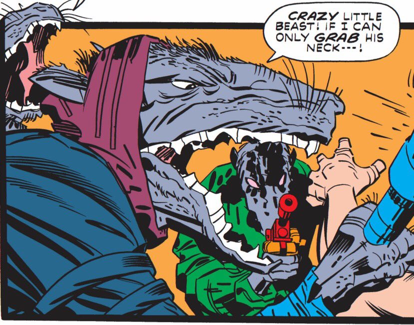 I love how Kirby's animal people are all gnarly monstrosities. There's no romanticism in this future world or its inhabitants.