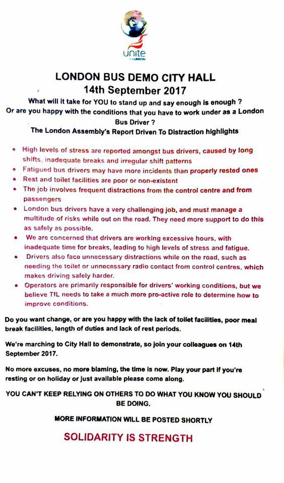 comadad's tweet photo. #LondonBusWatch @TfL Bus Drivers "Driven to Distraction?" NOT ANY MORE: They're #DrivenToProtest #BusSafety #FAIL https://t.co/hKHg6WDcBh https://t.co/tLc1TJDakh