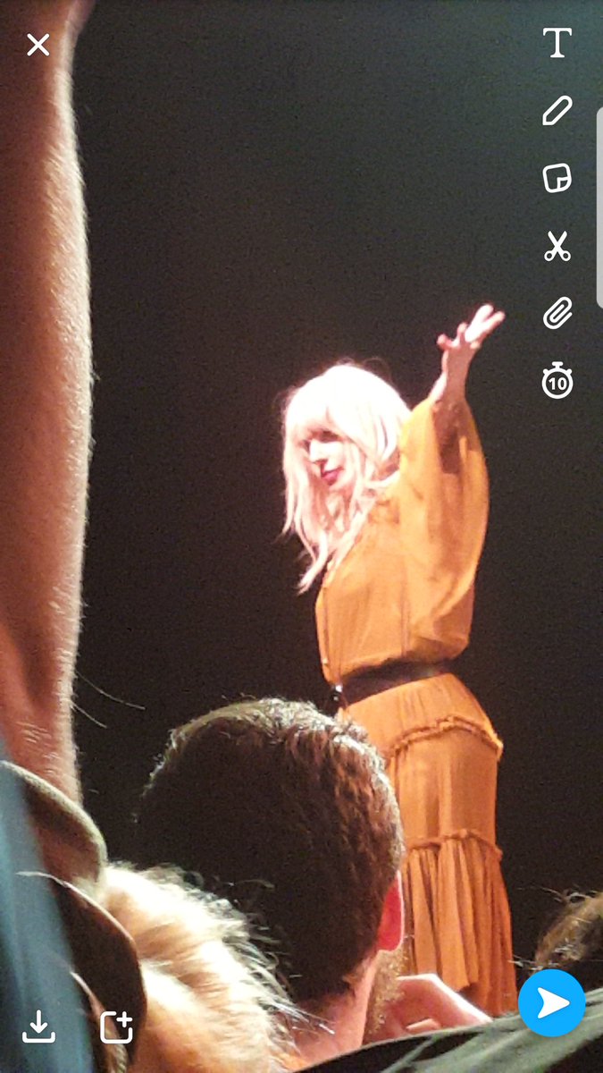 ChristinSurette's tweet photo. @ladygaga (Joanne) you are everything. Sorry for running up to you and screaming I love u in ur face like a psycho, meant it though 💕 https://t.co/nS2CtNsY8O