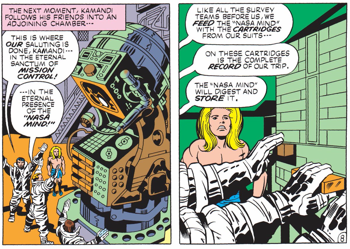 Kamandi's face accurately conveys the feeling of realizing the other last intelligent humans are part of a computer worshipping cult